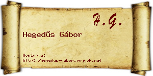 Hegedűs Gábor névjegykártya