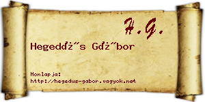 Hegedűs Gábor névjegykártya